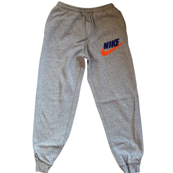 Nike Men's Gray Jogger Sweatsuit Blue/Orange Chenille Logo EUC Size Men's Small - Picture 4 of 5